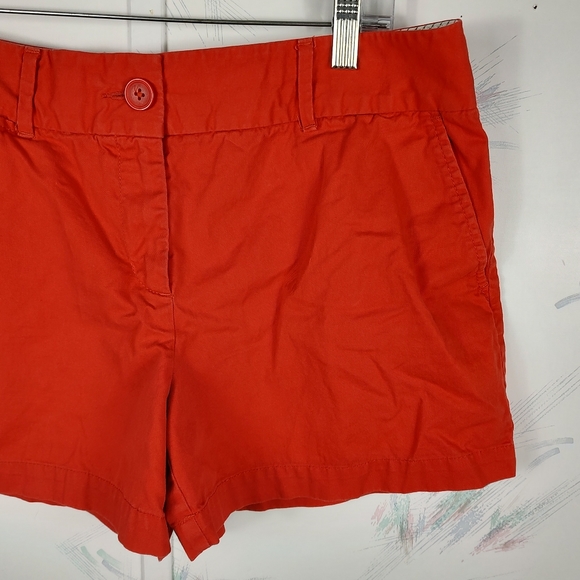 Ann Taylor LOFT Red Orange Chino Shorts 10 - Picture 3 of 8